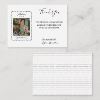 Simple Leaf Photo Sympathy Thank You Card