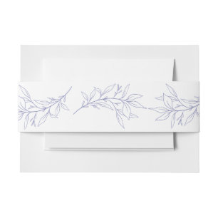 Simple Leaf Wedding Invitation Belly Band