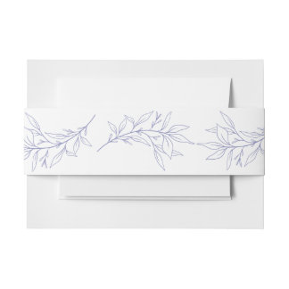 Simple Leaf Wedding Invitation Belly Band