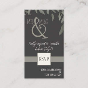 Simple Leaves Elegant Inspirivity Wedding rsvp Enclosure Card