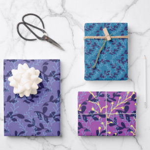 Simple Leaves Pattern  Wrapping Paper Sheet