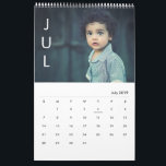 Simple Left Month Modern Photo Calendar<br><div class="desc">Customise with 14 or more of your own photos including front and back covers. Month abbreviations on the left are editable as well as the style of the actual calendar layout.</div>