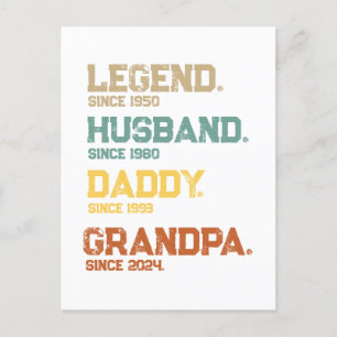 Simple Legend Husband Daddy Grandpa Custom Holiday Postcard