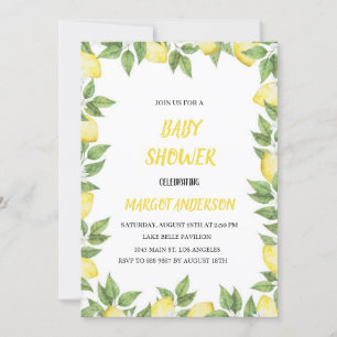  SIMPLE LEMON BABYSHOWER INVITATION