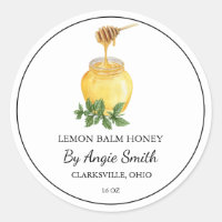 Simple Lemon Balm Infused Honey Label