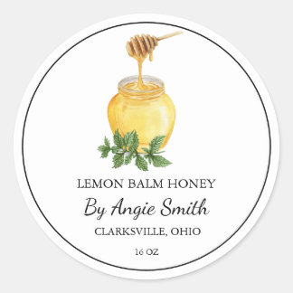 Simple Lemon Balm Infused Honey Label