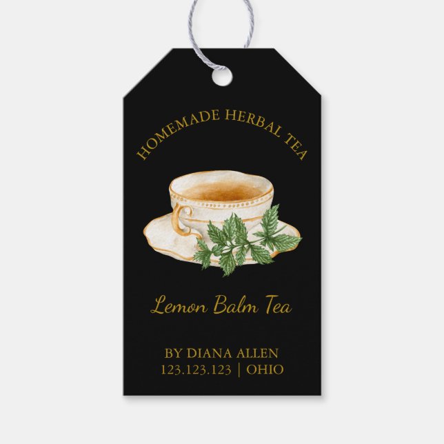 Simple Lemon Balm Tea Hang Tag  (Front)