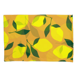 Simple lemon pattern, orange background. pillowcase