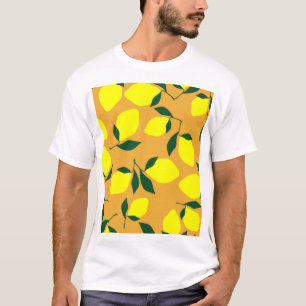 Simple lemon pattern, orange background. T-Shirt