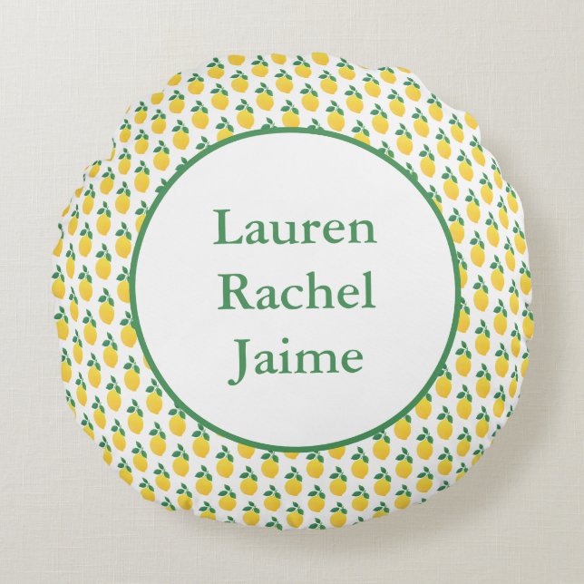 Simple Lemons Round Cushion (Front)
