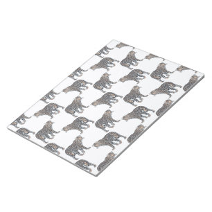 Simple Leopard Animal White Pattern Notepad