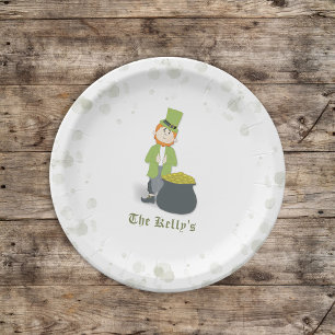 Simple Leprechaun St. Patrick's Day Whimsical Cute Paper Plate