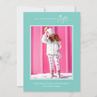 Simple Let Your Heart Be Light Photo Holiday Card