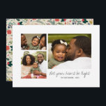 Simple Let Your Hearts Be Light Christmas Photo Holiday Card<br><div class="desc">Send stylish holiday greetings with these simple,  modern flat cards,  featuring 3 photo templates and a floral design on the back.</div>