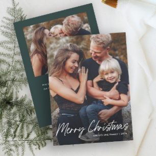 Simple Lettering Merry Christmas 2 Photo  Holiday Card