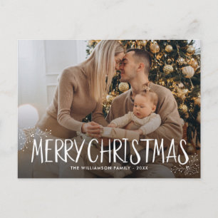 simple lettering personalised holiday photo card