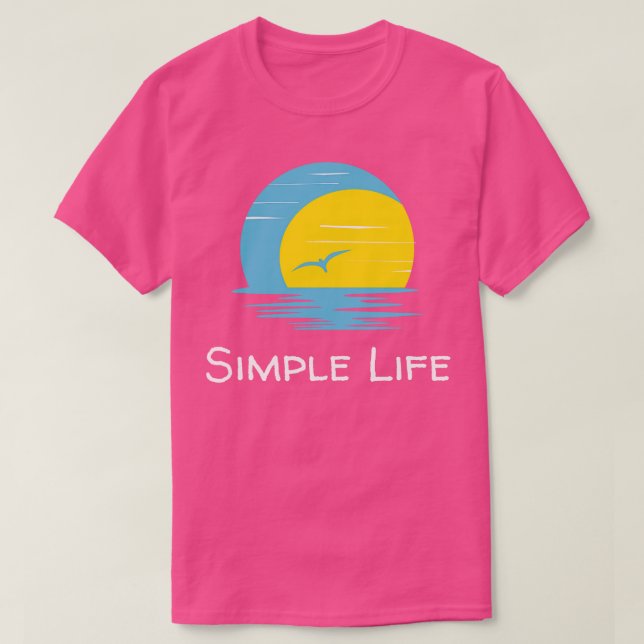 Simple Life Flying Bird at Sunset T-Shirt (Design Front)