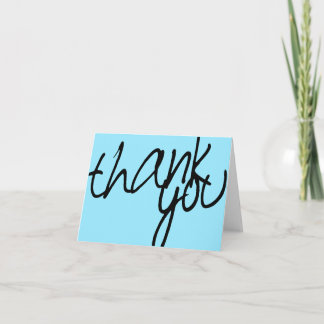 Simple Light Blue & Black Handwritten Thank You