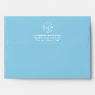 Simple Light Blue Company Branding Logo Business Envelope