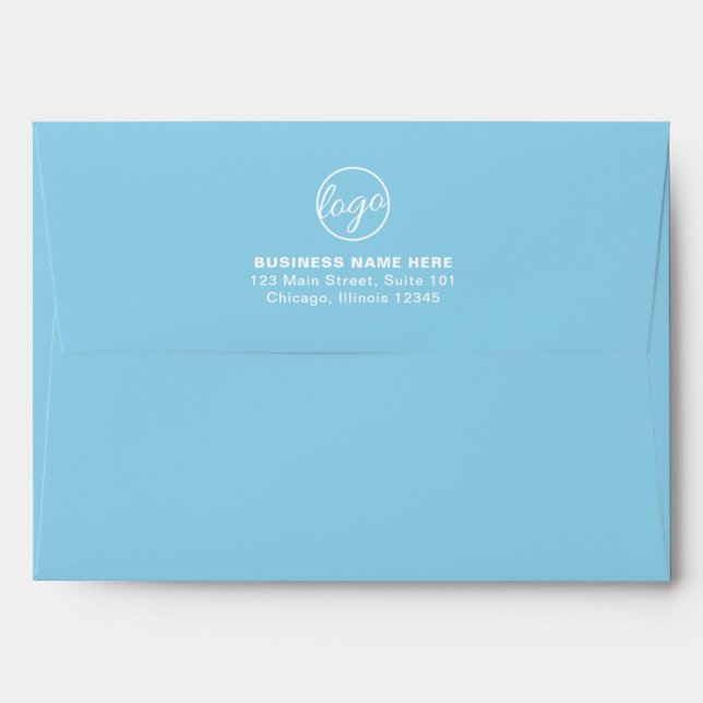 Simple Light Blue Company Branding Logo Business Envelope (Back (Top Flap))