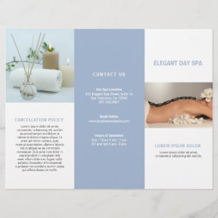 Simple Light Blue Elegant Spa Trifold Brochure