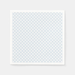 Simple light blue gingham baby shower napkin