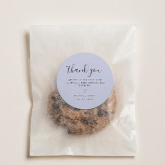 Simple Light Blue Minimalist Wedding Thank You Classic Round Sticker