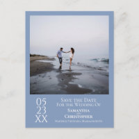 Simple Light Blue Wedding Save the Date Photo