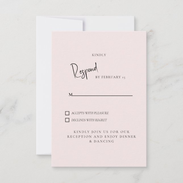 Simple Light Blush Wedding RSVP (Front)