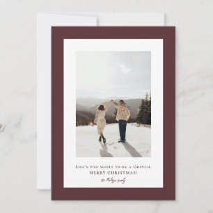 Simple Light Chocolate Cosmos frame photo  Holiday Card