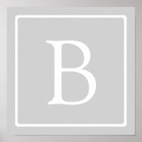 Simple Light Gray Monogram
