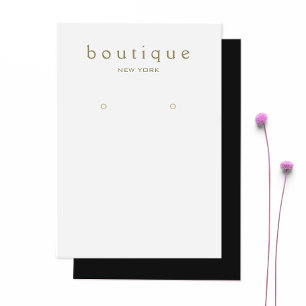 Simple Light Grey Grey Gold  Earring Display Card