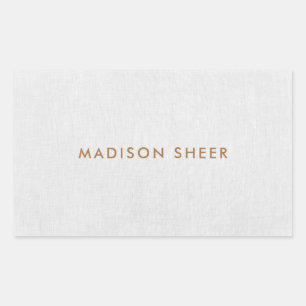 Simple, Light Grey Linen Minimalist Rectangular Sticker