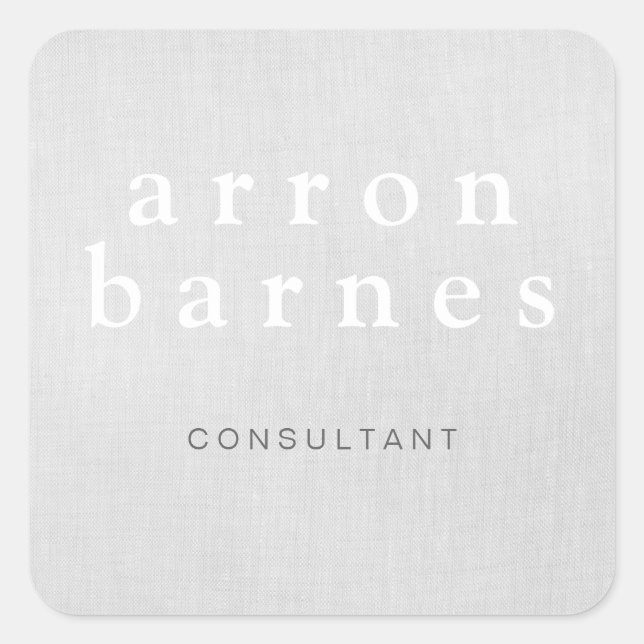 Simple Light Grey Modern Minimalist Designer Square Sticker (Front)