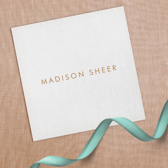 Simple, Light Grey, Modern Minimalist Square Business Card (Creator Uploaded)