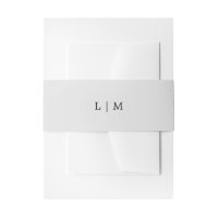 Simple Light Grey Monogram Elegant Wedding