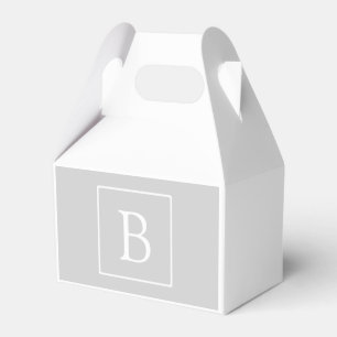 Simple Light Grey Monogram Favour Box