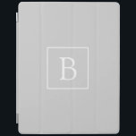 Simple Light Grey Monogram iPad Cover<br><div class="desc">Thank you for your purchase!</div>