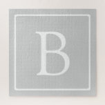 Simple Light Grey Monogram Jigsaw Puzzle<br><div class="desc">Thank you for your purchase!</div>
