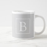 Simple Light Grey Monogram Large Coffee Mug<br><div class="desc">Thank you for your purchase!</div>