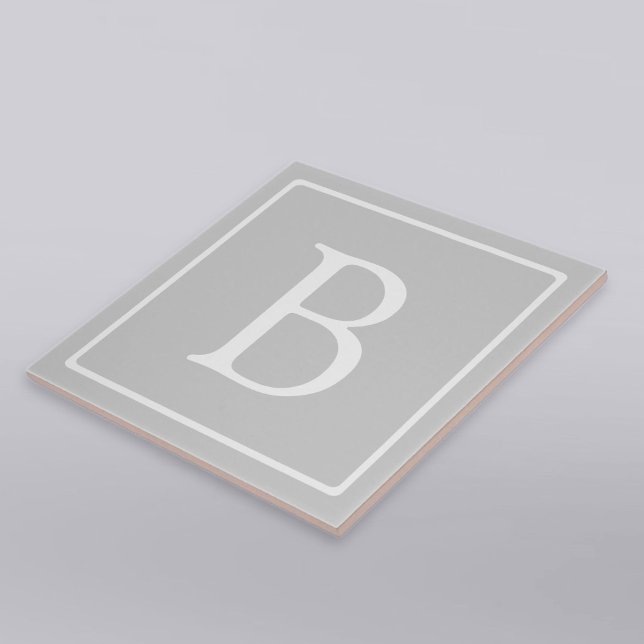Simple Light Grey Monogram Tile (Creator Uploaded)