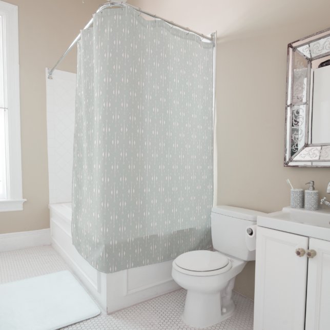 Simple light grey pattern on a grey background. shower curtain (In Situ)