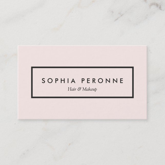 Simple Light Pink Aesthetician and Makeup Artist Business Card (Front)