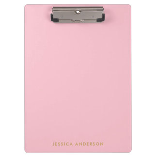 Simple Light Pink And Gold | Name Clipboard