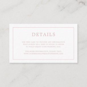 Simple Light Pink Monogram Elegant Wedding Enclosure Card