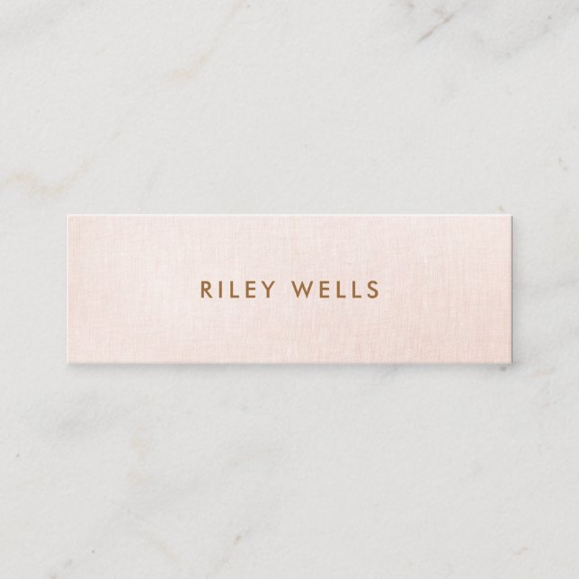 Simple, Light Pink, Stylish Minimalist Beauty Mini Business Card (Front)