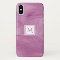 Simple Light Purple Subtle Marble Modern Monogram