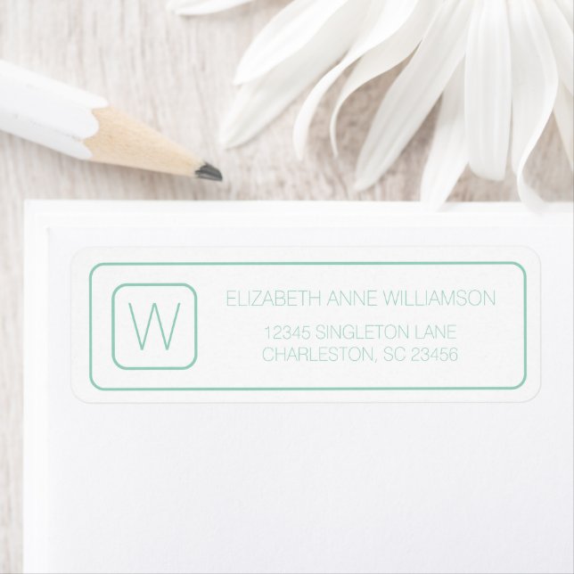 Simple Light Teal and White Monogram (Insitu)