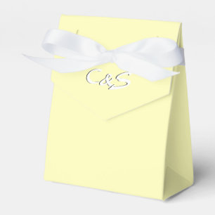Simple Light Yellow Monogrammed Favour Boxes