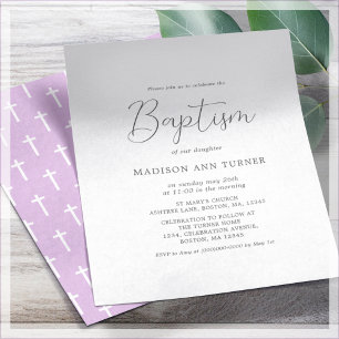 Simple Lilac   Baptism Invitation Flyer
